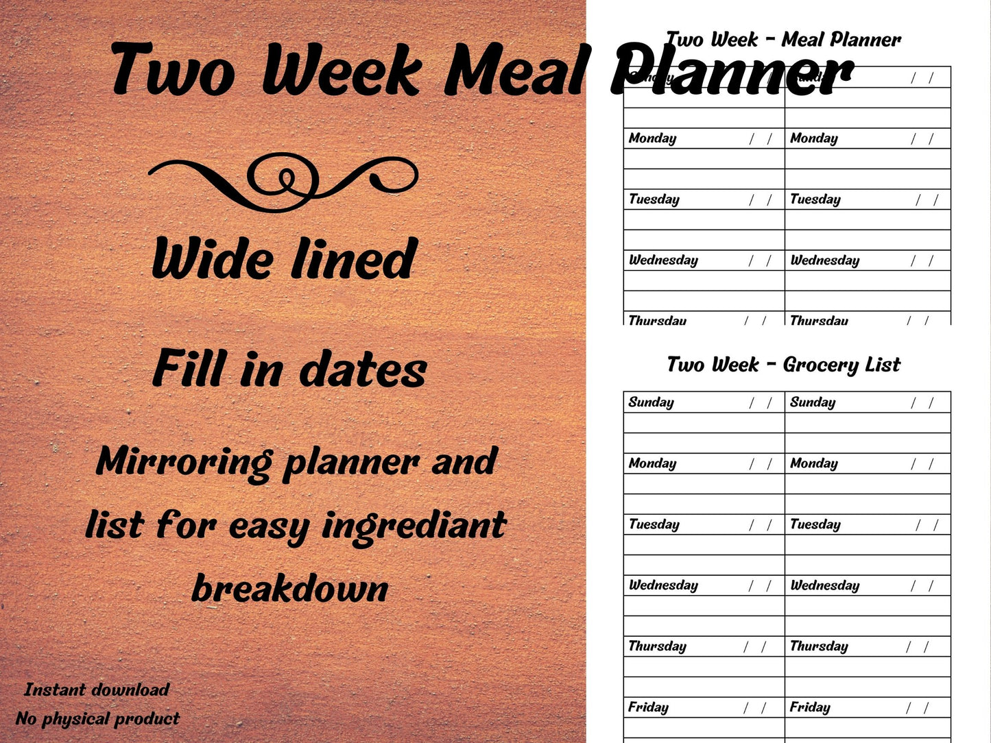 Two Week Meal Planner