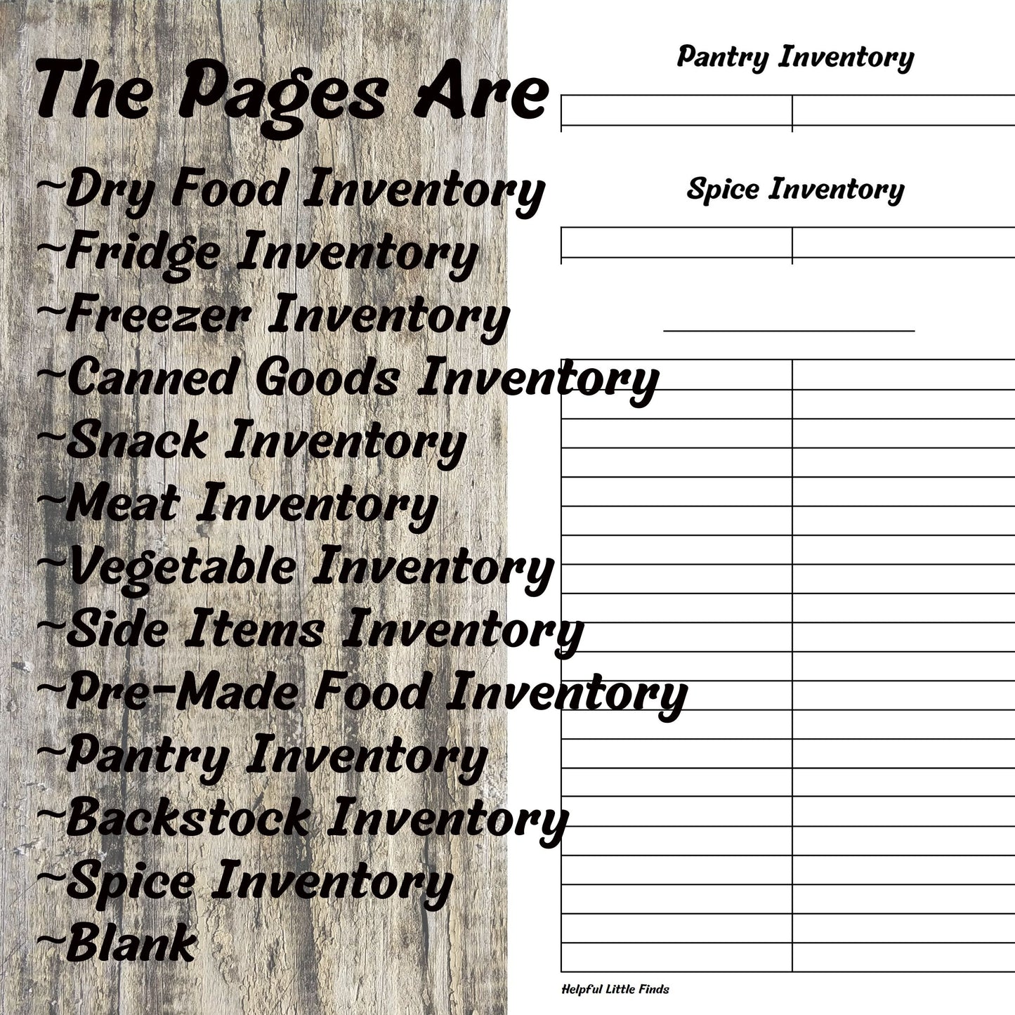 Printable Food Inventory PDF PNG and JPG